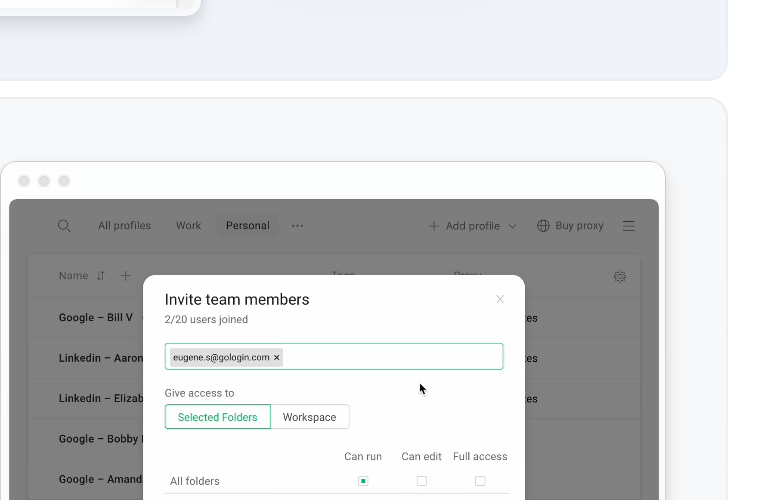 Invite team members